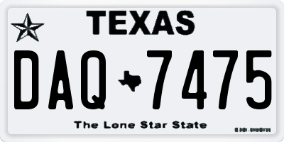 TX license plate DAQ7475