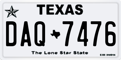 TX license plate DAQ7476
