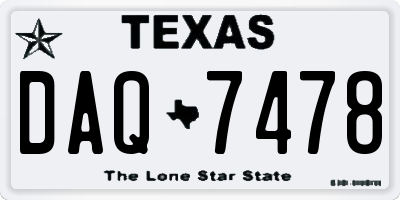TX license plate DAQ7478