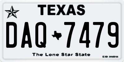 TX license plate DAQ7479