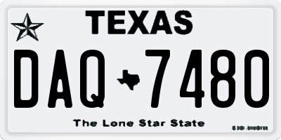 TX license plate DAQ7480