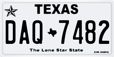 TX license plate DAQ7482