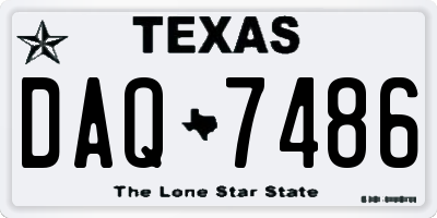 TX license plate DAQ7486