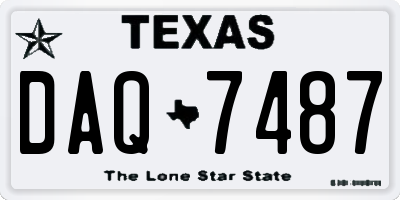 TX license plate DAQ7487