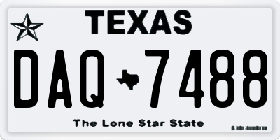 TX license plate DAQ7488