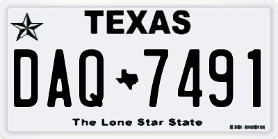 TX license plate DAQ7491