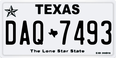 TX license plate DAQ7493