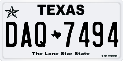 TX license plate DAQ7494