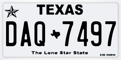 TX license plate DAQ7497