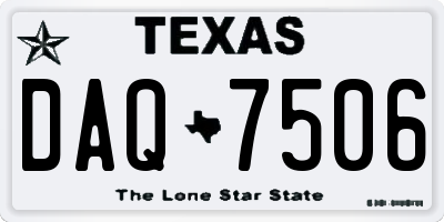 TX license plate DAQ7506