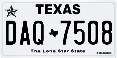 TX license plate DAQ7508
