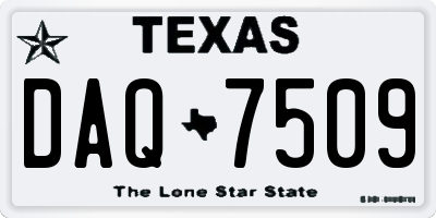 TX license plate DAQ7509