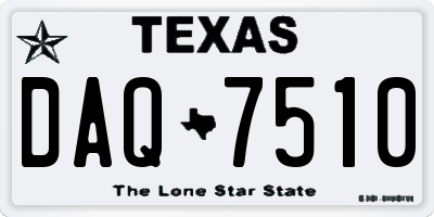 TX license plate DAQ7510
