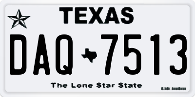 TX license plate DAQ7513