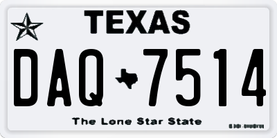 TX license plate DAQ7514