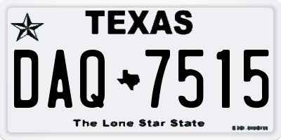 TX license plate DAQ7515