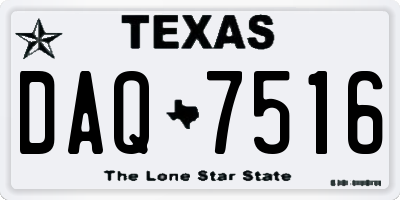 TX license plate DAQ7516