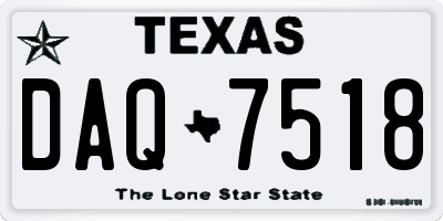 TX license plate DAQ7518