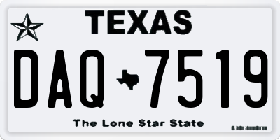 TX license plate DAQ7519