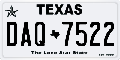 TX license plate DAQ7522