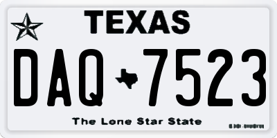 TX license plate DAQ7523