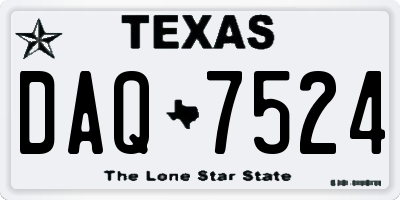 TX license plate DAQ7524