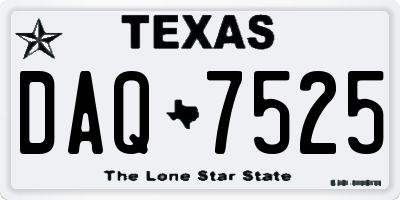 TX license plate DAQ7525