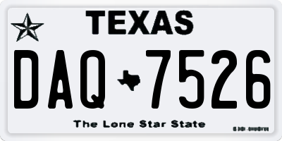TX license plate DAQ7526