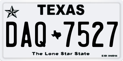 TX license plate DAQ7527