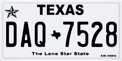 TX license plate DAQ7528