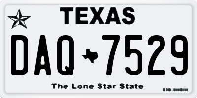 TX license plate DAQ7529