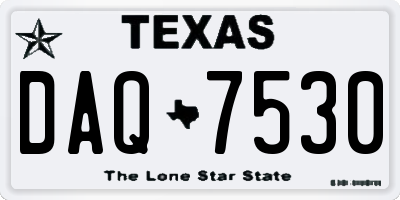 TX license plate DAQ7530