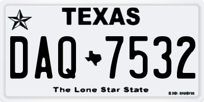 TX license plate DAQ7532
