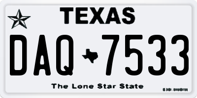 TX license plate DAQ7533