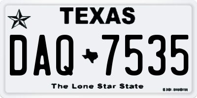 TX license plate DAQ7535