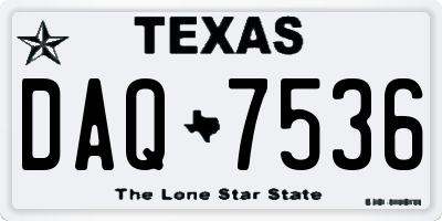 TX license plate DAQ7536