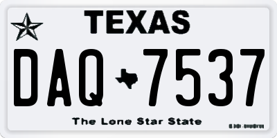 TX license plate DAQ7537