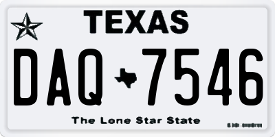 TX license plate DAQ7546