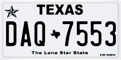 TX license plate DAQ7553