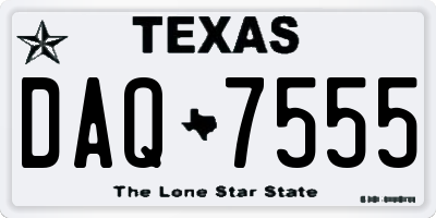 TX license plate DAQ7555