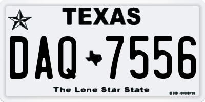 TX license plate DAQ7556