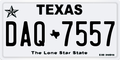 TX license plate DAQ7557