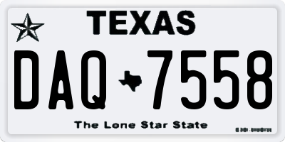 TX license plate DAQ7558