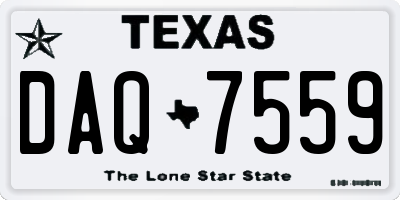 TX license plate DAQ7559