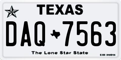 TX license plate DAQ7563