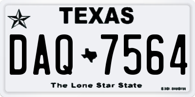 TX license plate DAQ7564