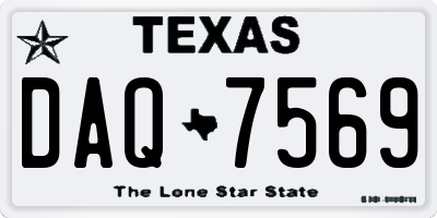 TX license plate DAQ7569