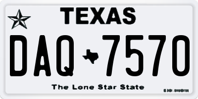 TX license plate DAQ7570