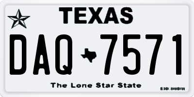TX license plate DAQ7571
