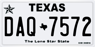TX license plate DAQ7572